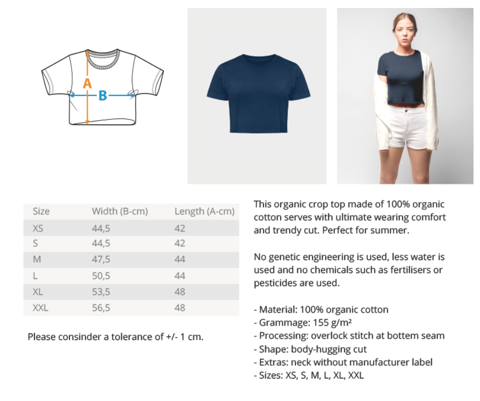 RAVE WITH ME - Backprint Bio Crop Top Damen