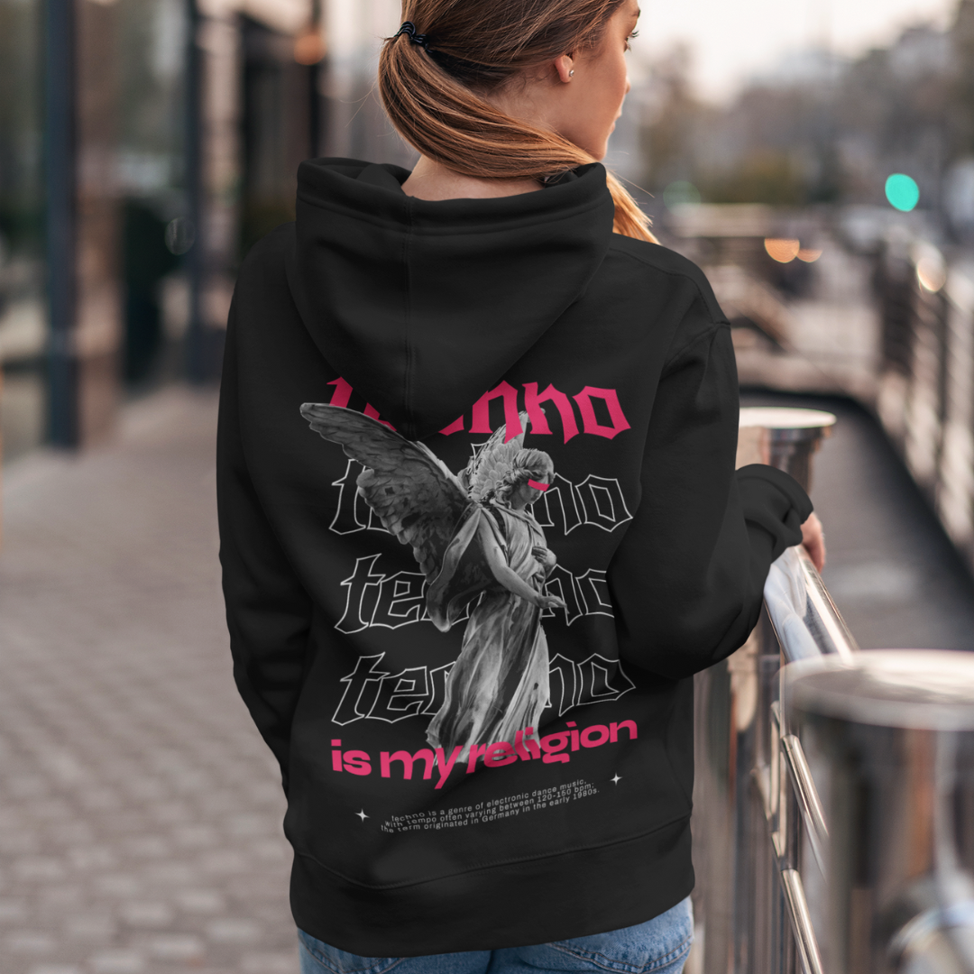 TECHNO IS MY RELIGION - Backprint Hoodie Unisex