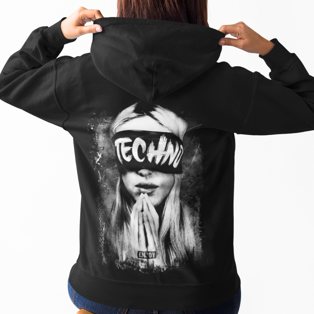 ENJOY TECHNO - Backprint Hoodie Unisex