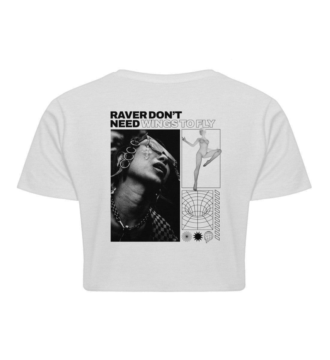 WINGS - Backprint Bio Crop Top Damen