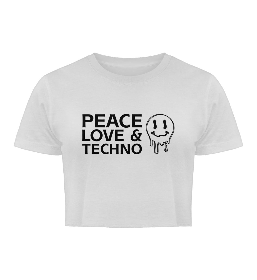 PEACE LOVE & TECHNO  - Bio Crop Top Damen 🌱