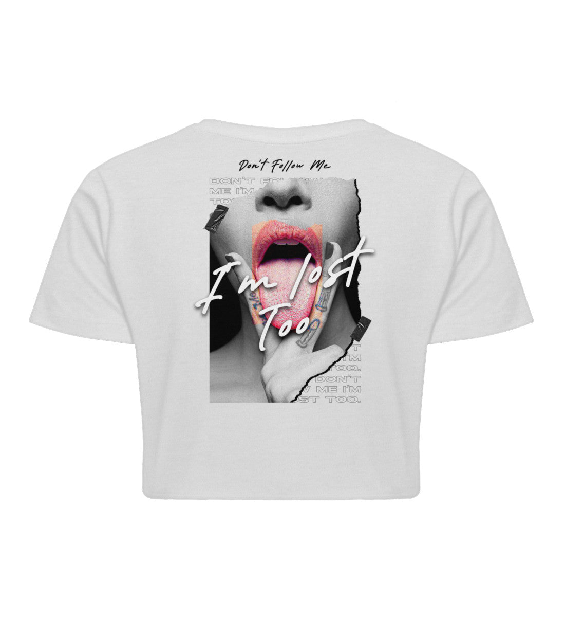 I AM LOST TOO - Backprint Bio Crop Top Damen