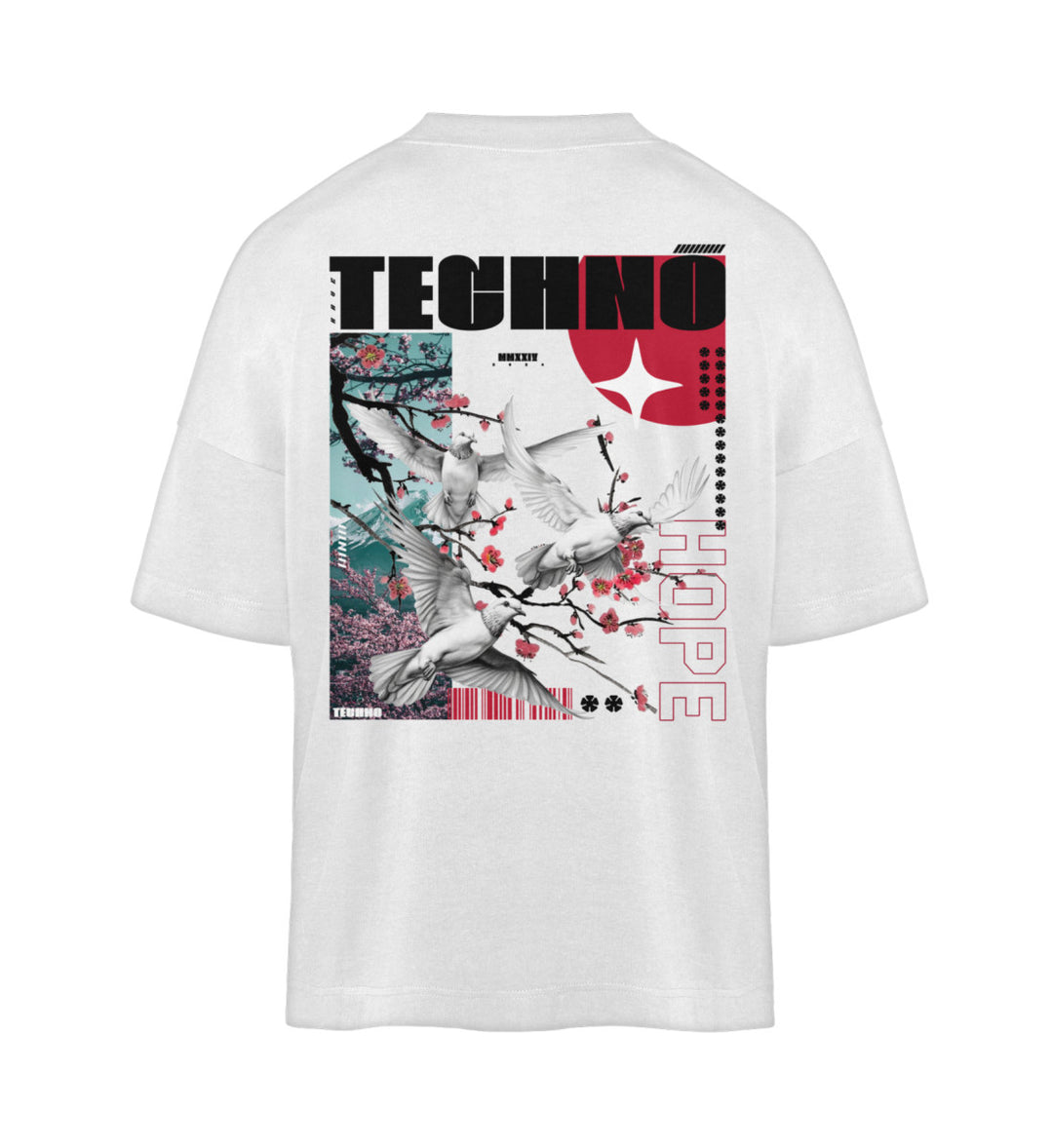 TECHNO IS MY HOPE  - Back- and Frontprint Bio Oversized Shirt Unisex